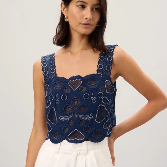 Sea New York Tops - Sea New York  Jeanetta Eyelet Cropped Tank Top